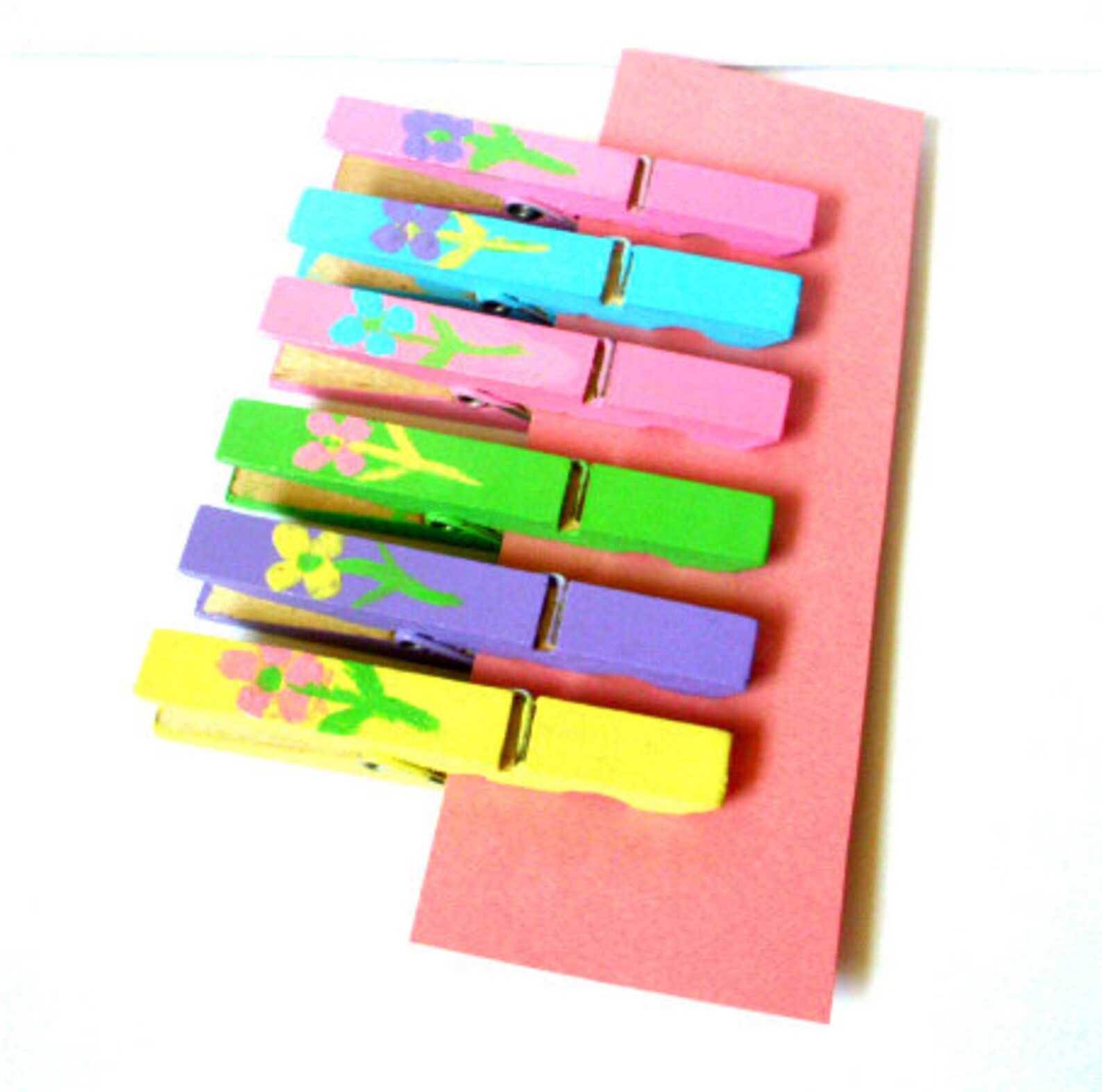 Painted Clothespinsspring Flowers Etsy