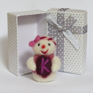 Needle Felted Snowman Handmade Baby&#39;s First Christmas ornament, nursery decor and a baby shower gift