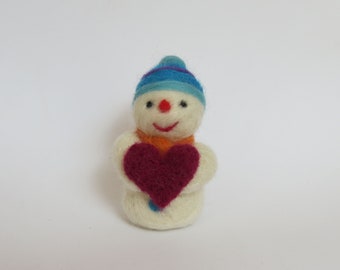 Handmade Snowman for Valentine's Day and Christmas ornament