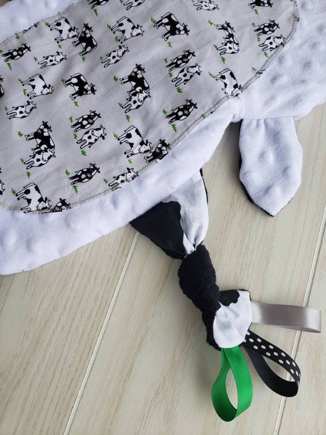Cow Lovey Blanket / Sensory Lap Buddy / Farm Animal Nursery / Etsy
