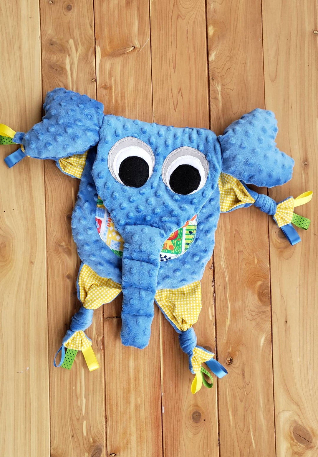 Elephant Lovey Blanket / Sensory Security Texture Blanket / Etsy