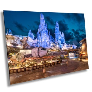 Millennium Falcon 2 Star Wars Galaxy&#39;s Edge Disney World WDW Print Canvas Acrylic Metal Wall Art Home Decor