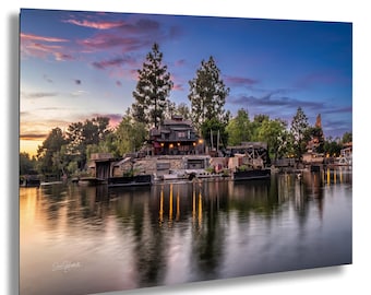 Impresión en lienzo acrílico de Tom Sawyers Island Disneyland, arte de pared de metal, decoración del hogar