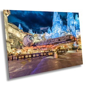Millennium Falcon 1 Star Wars Galaxy&#39;s Edge Disney World  Print Canvas Acrylic Metal Wall Art Home Decor
