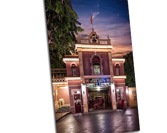 Disneyland Fire Department Print: Main Street USA Canvas, Metal, or Acrylic Wall Art