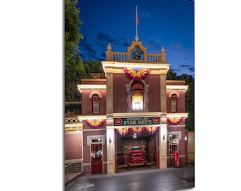 Impresión del Parque de Bomberos de Disneyland: Fotografía de Main Street USA - Arte mural
