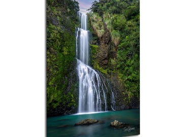 Kitekite Falls New Zealand Waterfall Photo Print Wall Art