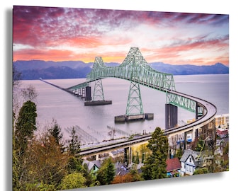 Astoria–Megler Bridge Wall Art: Serene Oregon Coast - Aerial Photo