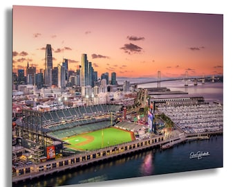 San Francisco Giants 2 Oracle Ballpark Print Night Cityscape Wall Art