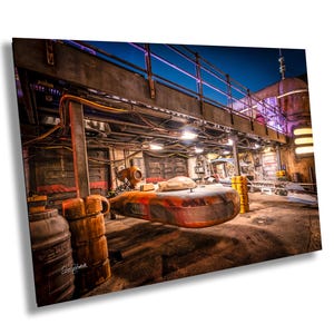 Star Wars Galaxy&#39;s Edge Landspeeder Disney World  WDW Print Canvas Acrylic Metal Wall Art Home Decor