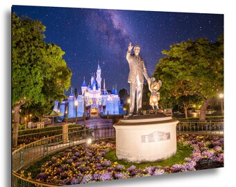 Partners Statue Disneyland Print, Walt Disney & Mickey Mouse, Sleeping Beauty Castle, Disney Wall Art, Disneyland Photo
