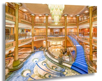 Impresión en lienzo acrílico y metal para pared del atrio del crucero Disney Fantasy