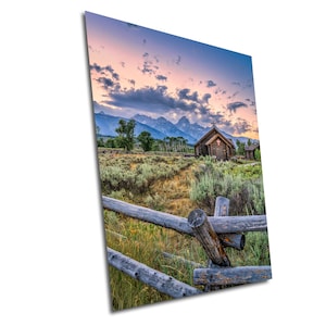 Bischofskapelle der Verklärung | Gelbstein | Grand Teton Nationalpark | Sonnenuntergang Jackson Wyoming Druckpapier/Leinwand/Acryl/Metall