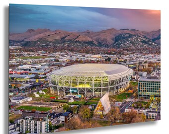 One New Zealand Stadium Te Kaha Print  Aerial View of Christchurch Crusaders Rugby Arena.