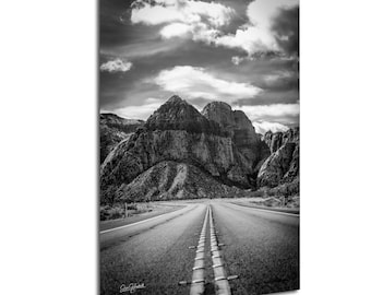 Impresión de Red Rock Canyon, Nevada: fotografía de paisajes en blanco y negro
