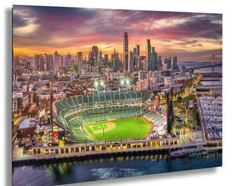 San Francisco Giants Oracle Ballpark Print Night Cityscape Wall Art