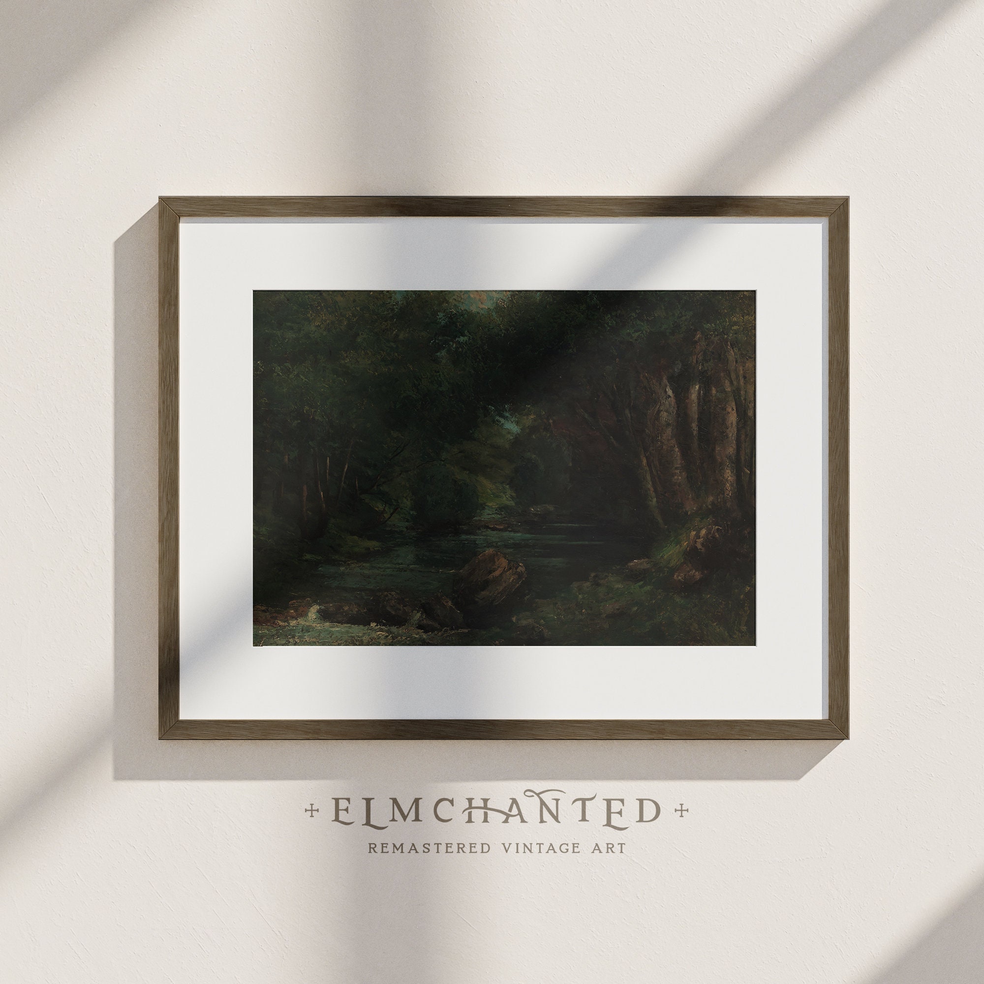 Woodland Forest Landscape Oil Painting | Vintage Art Print, Cottagecore ...