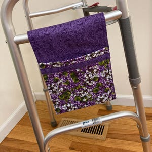 Walker Bag Mini Lilac Lavender Garden for Walker, Rollator, or Hemi-Walker!
