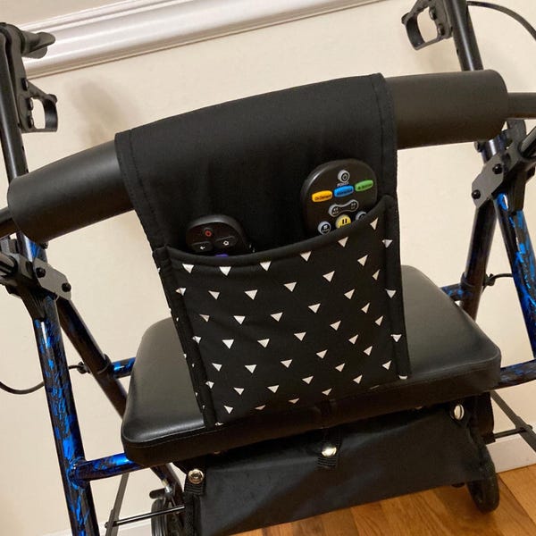Walker Bag Mini Black and White Triangle Geometric For Walker or Rollator