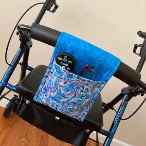 Walker Bag Mini Turquoise Peacock Swirl Gives Mobility Device A Classy Look!