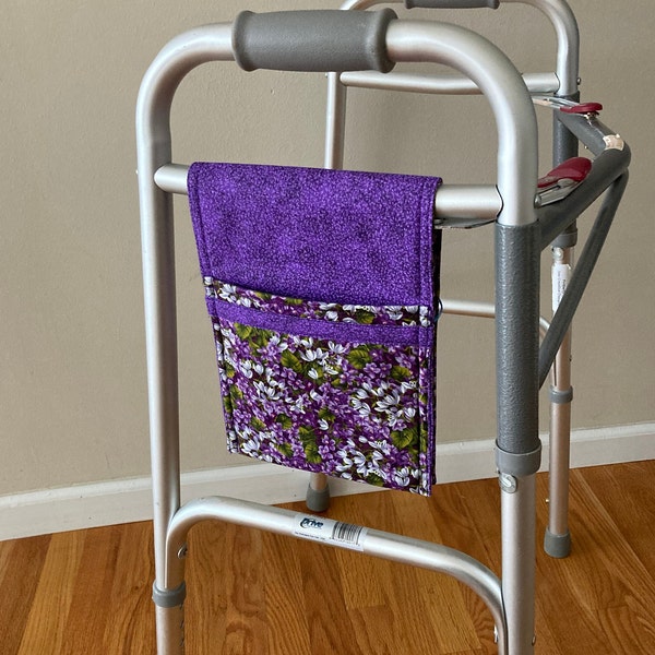 Walker Bag Mini Lilac Lavender Garden for Walker, Rollator, or Hemi-Walker!