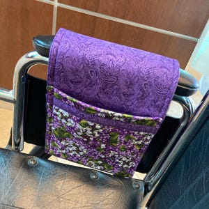 Wheelchair Bag Lilac Lavender Garden Fits Inside Arm and Keeps Necessities Close At Hand!
