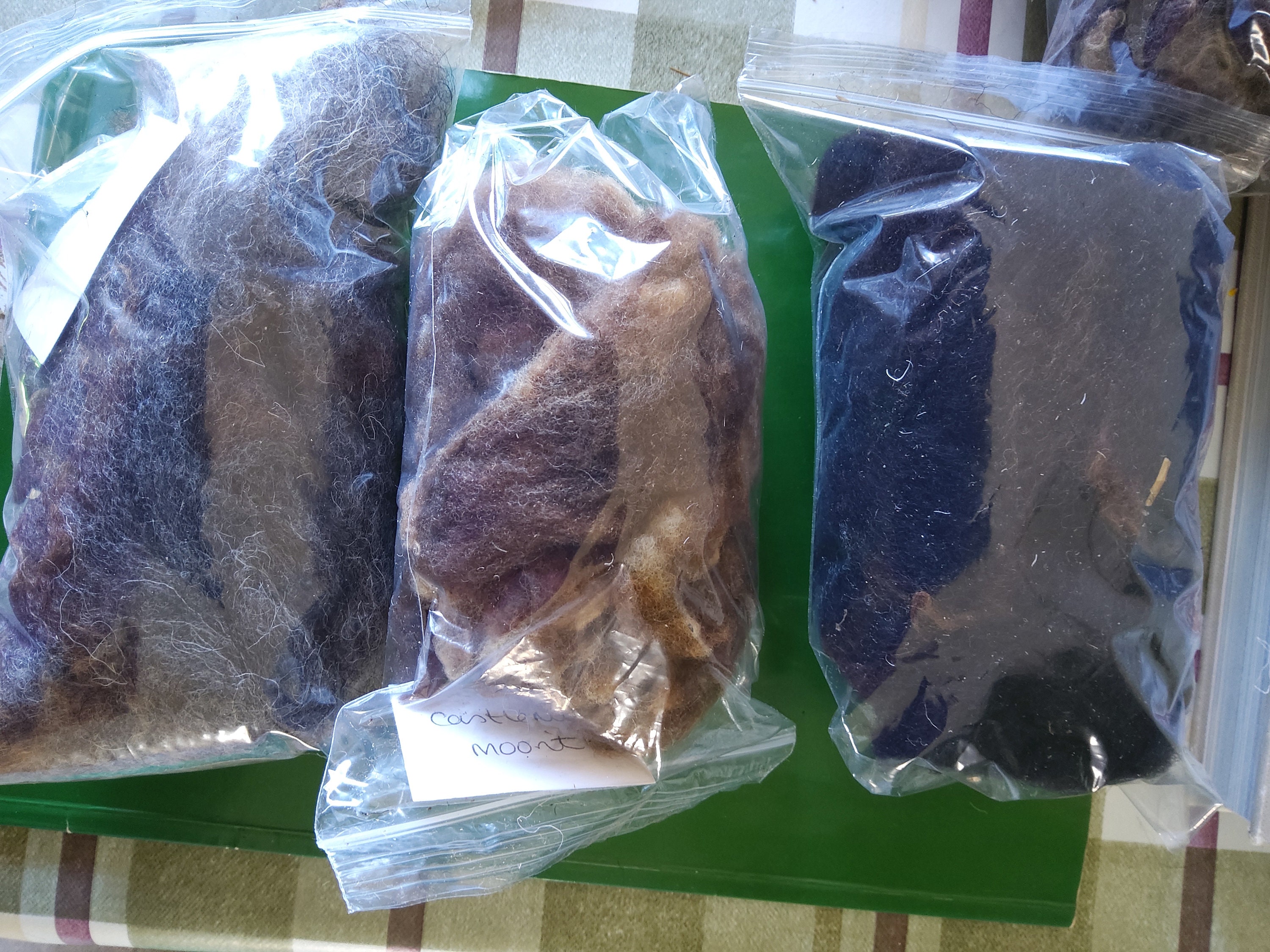Sheep Samples Rare Breed Coloured Sheep, Study Sample Pack 7 X 15g Washed Fleece ...