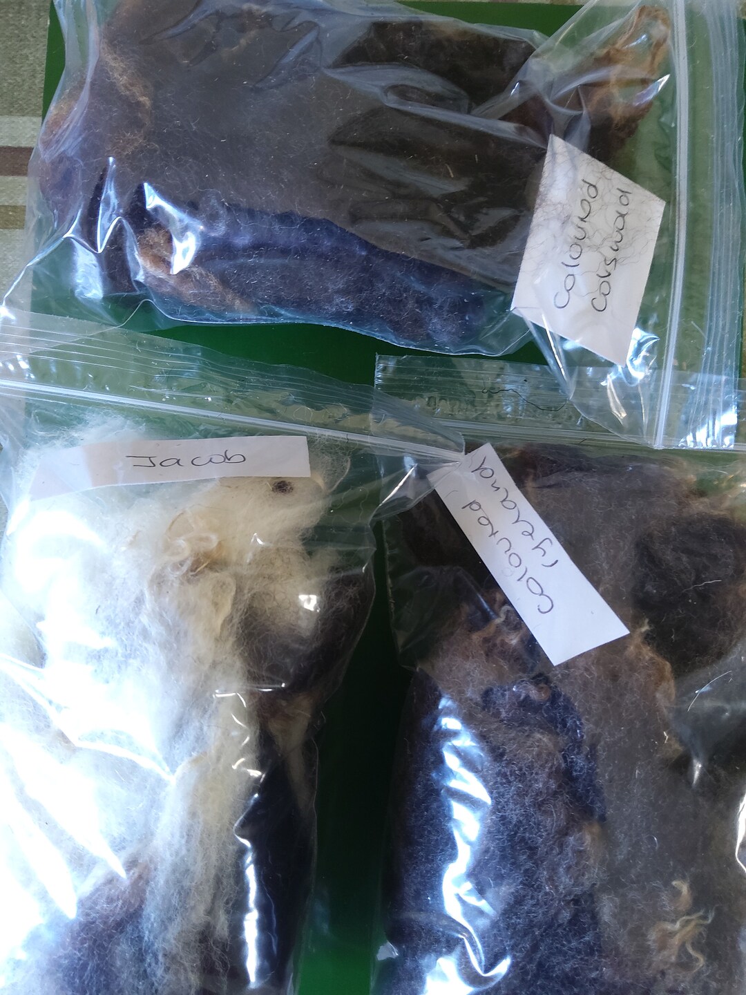 Sheep Samples Rare Breed Coloured Sheep, Study Sample Pack 7 X 15g Washed Fleece ...