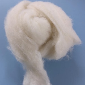 May include: A clump of white wool fiber, perfect for felting or spinning.