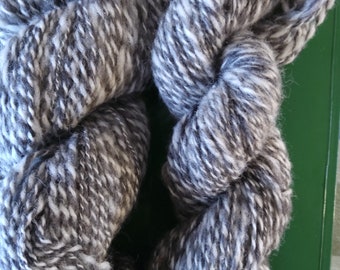 BOWMONT MERINO/Alpaca HANDSPUN grey marl yarn, supersoft British rare breed