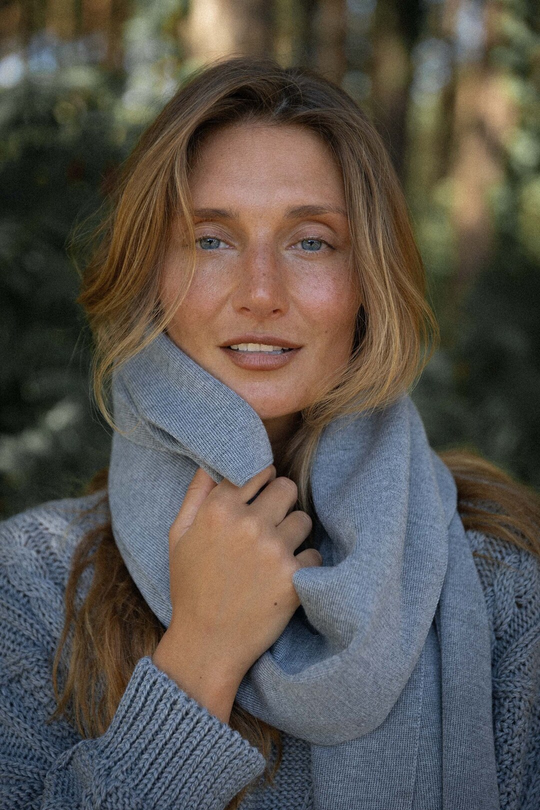 Infinity Knit Wool Scarf in Grey - Fall Fashion Gift for Women - Etsy