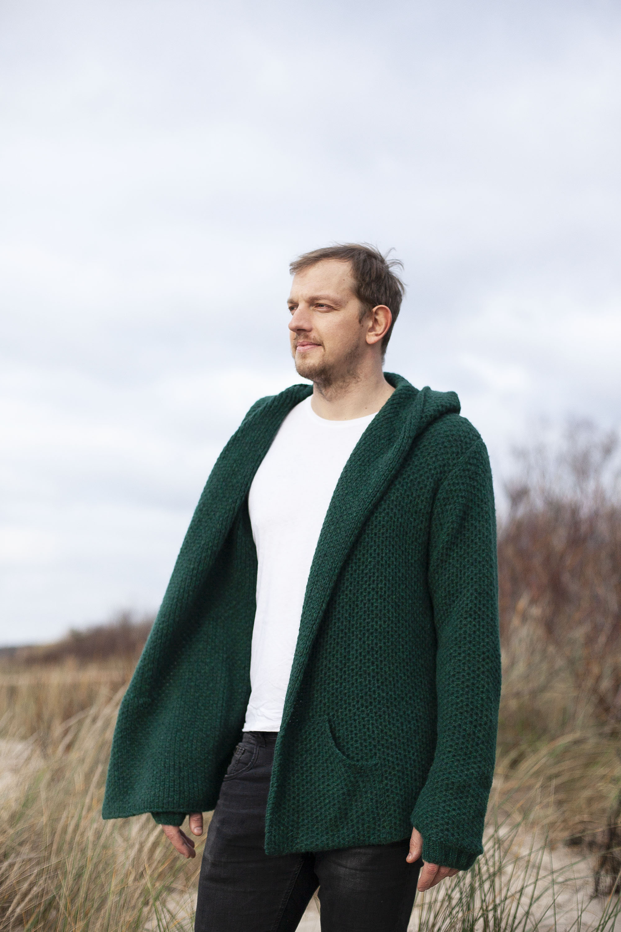 Alpaca Cardigan / Mens Hoodie / Wool Sweater / Cool Knitwear / Etsy