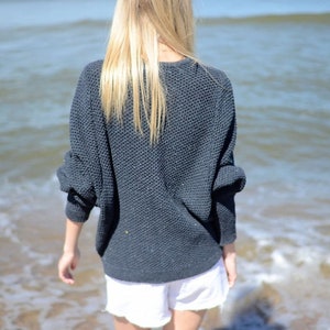 Recycled Denim sweater Eco Cotton Sweater Oversize Sweater Oversized Pullover Sustainable Clothing Nove Denim Jumper image 1