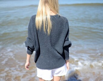 Recycled Denim sweater | Eco Cotton Sweater | Oversize Sweater | Oversized Pullover | Sustainable Clothing | Nove Denim Jumper