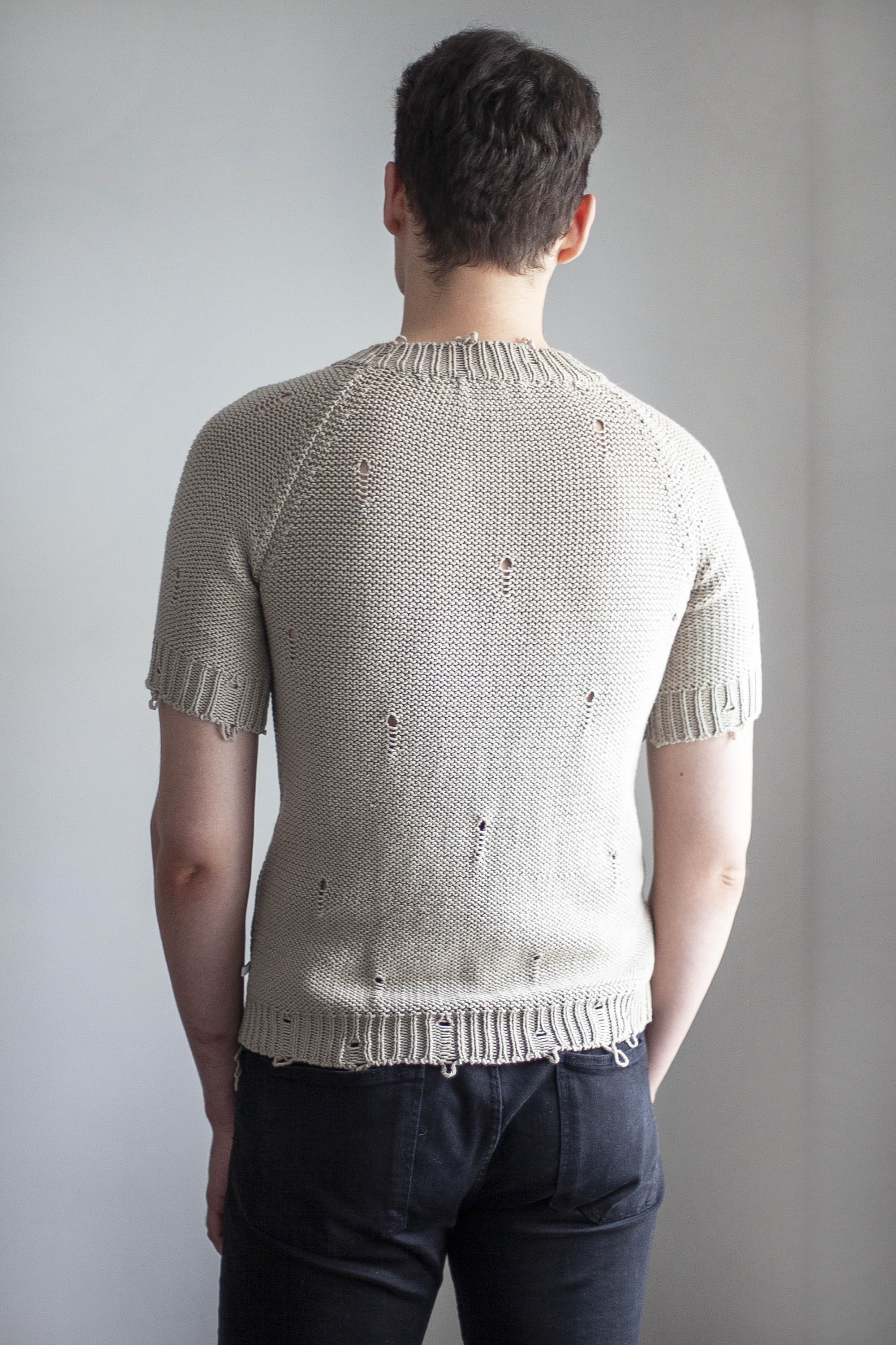 New In Knitwear Mens knitted t shirt Distressed Sweater Etsy