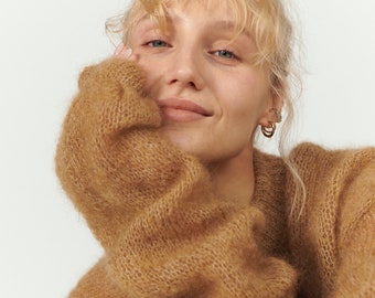 Oversized Mohair Sweater | Aesthetic Spring Clothing | Big Fluffy Pullover Jumper