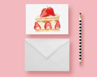 Sweets Artwork Watercolor Cards Note Cards Breakfast Food Cards Birthday Greeting Cards Blank Note Cards and Envelopes Stationery