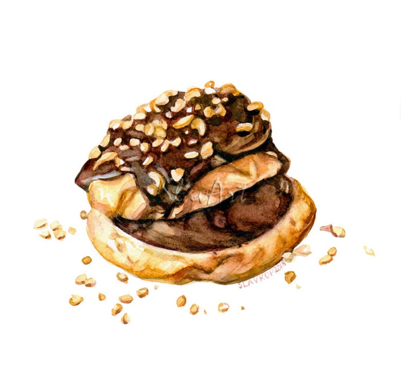 French Pastry Art Print Homemade Chocolate Dessert Food Etsy