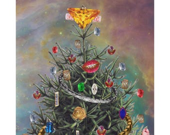 Vintage juwelen kerstcollagekaarten