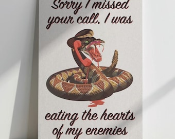 Emenies Snake Art Poster | Girlfriend gift | tattoo lovers present print