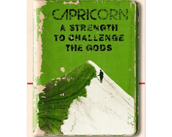 Book of Capricorn Zodiac Art Poster | Star sign gift | Book lovers present