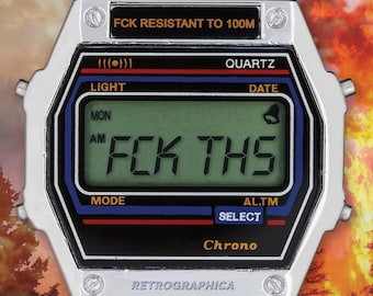 Watch This Vintage Casio Art Poster | Funny Retro Meme | 80s LCD Print