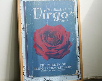 Book of Virgo Zodiac Art Poster | Star sign gift | Book lovers present