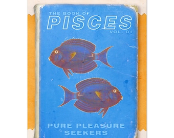 Book of Pisces Zodiac Art Poster | Star sign gift | Book lovers present