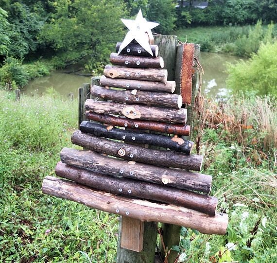 Items similar to Primitive Christmas Tree, Tree Branch Christmas Tree