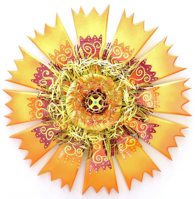 Outdoor Wood And Metal Wall Art Sun Decor For Patio