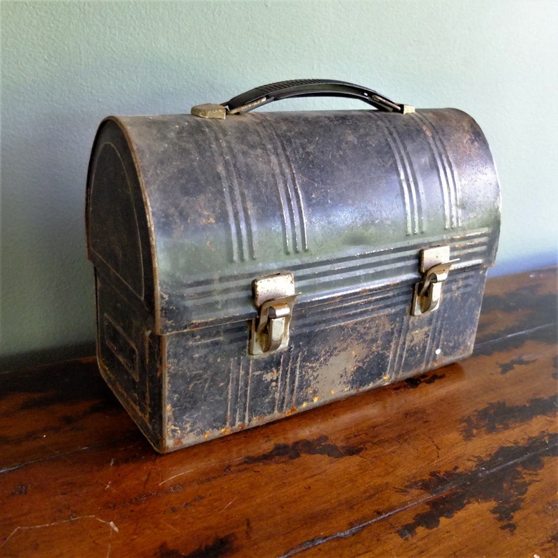 Antique Lunch Pail Old Metal Workman's Lunch Box Antique Etsy