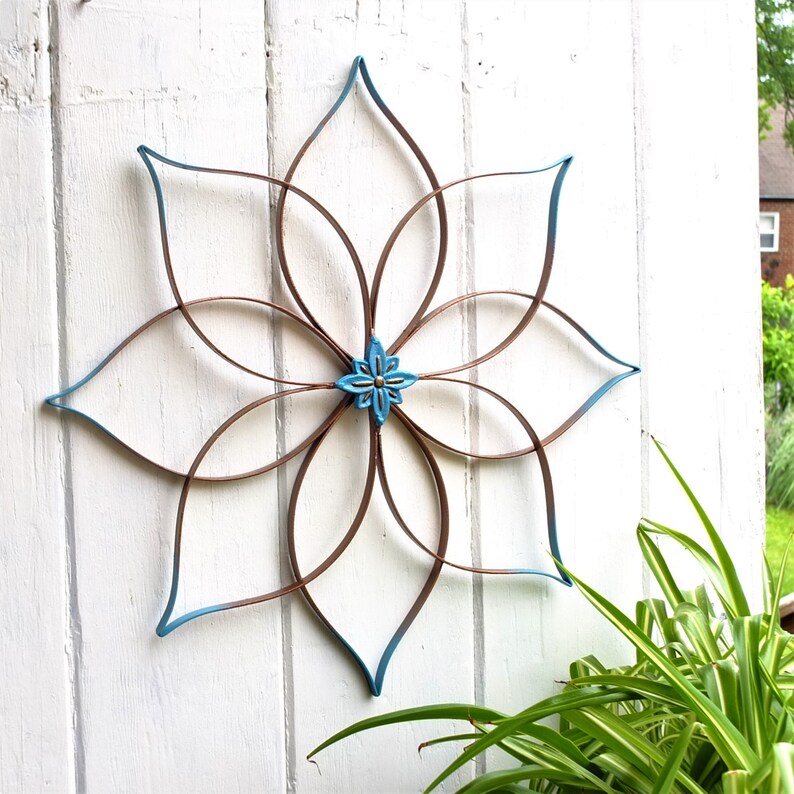 Outdoor Metal Flower Decor Rustic - Patio Wall Art Metal Outdoor Metal Flower Decor Rustic - Patio Wall Art Metal