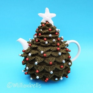 Tea Cosy Christmas Tree PDF CROCHET PATTERN Teacosy Xmas Kitchen Decoration image 1