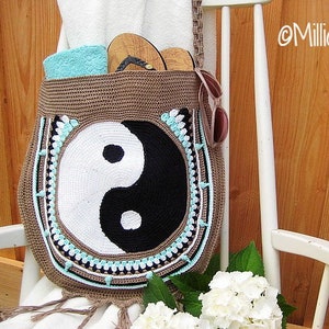 Yin Yang Purse CROCHET PATTERN PDF Boho Bag Tote Retro Vintage Bohemian